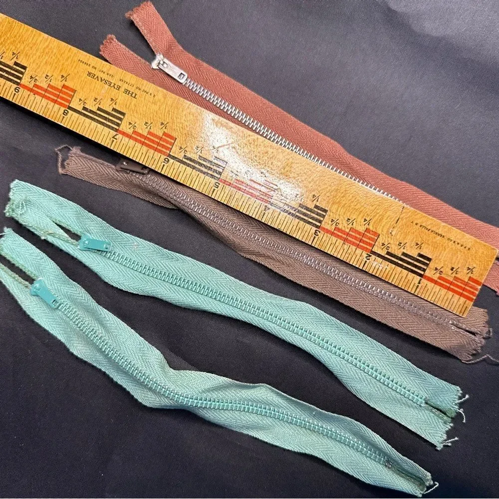 Vintage Selection of various colored Zips for Dressmaking/Tayloring
